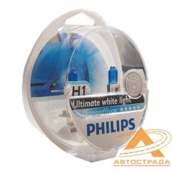 PHILIPS лампочка H1 (55) P14.5s DIAMOND VISION 5000K (2шт) PHILIPS